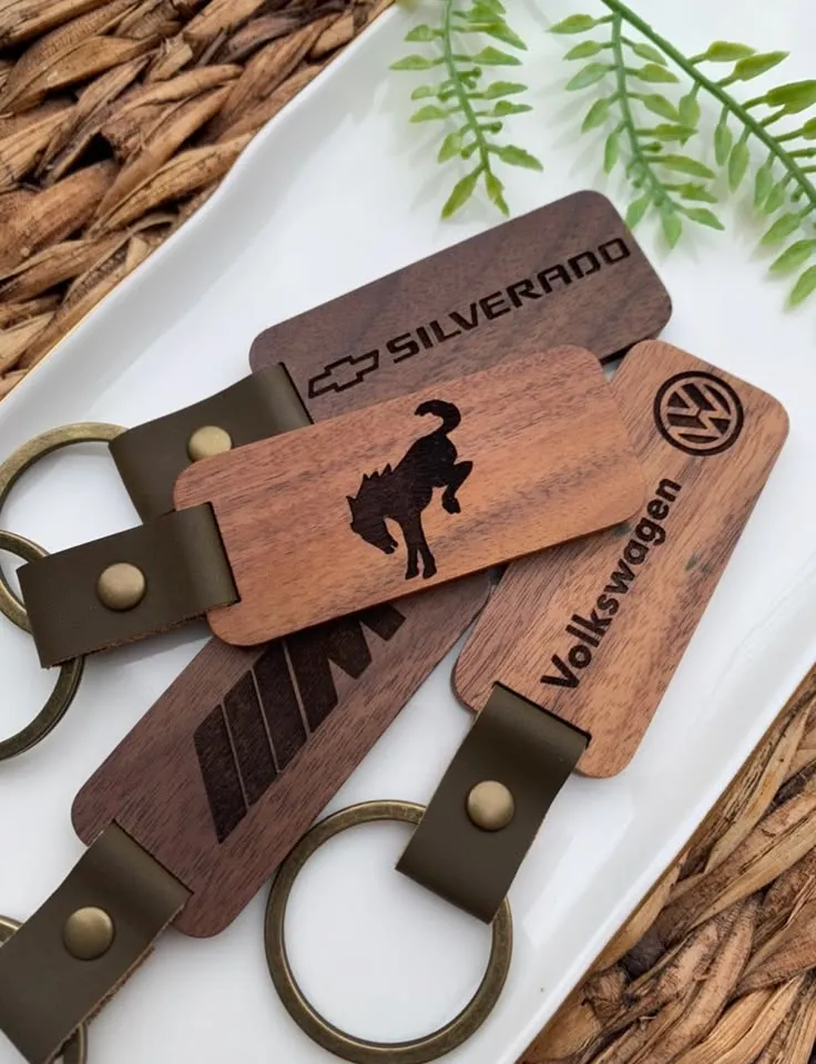 Wooden Keychain Engraving Dubai