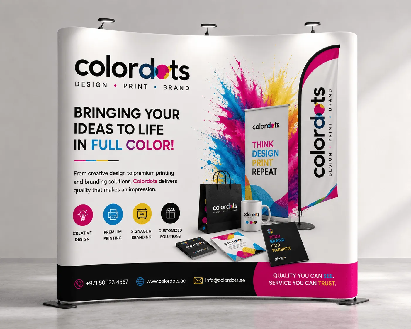 Custom Pop-Up Display Board Printing in Dubai